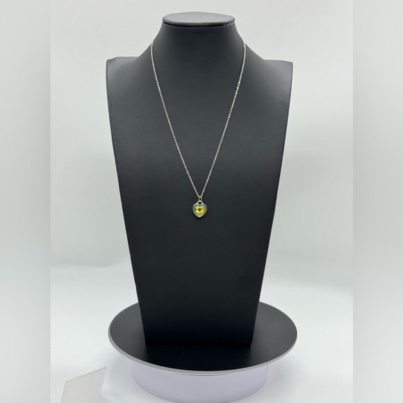 Crystal AB Heart Necklace made with Swarovski Crystals - Picture 3 of 7